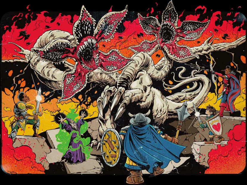 Banner da mesa de RPG: Stranger Things: Welcome to the Hellfire Club | Devil, Metal, Die!